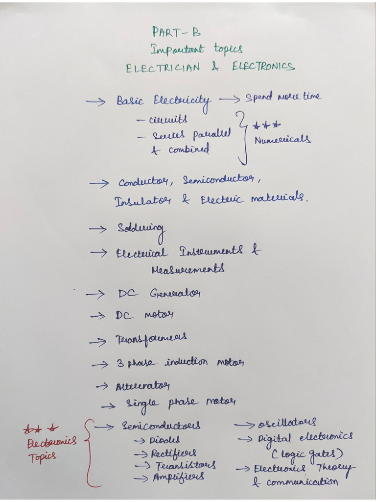 Electrical & Electronics Part B Topics | PDF