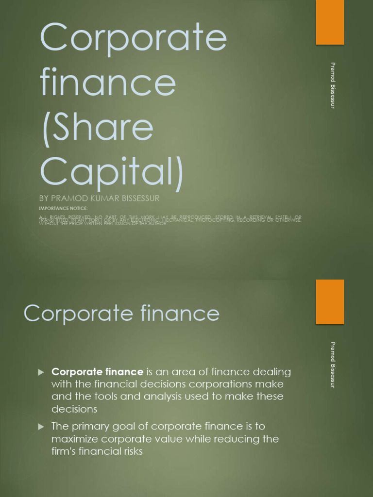 Understanding Corporate Share Capital | PDF | Equity (Finance ...