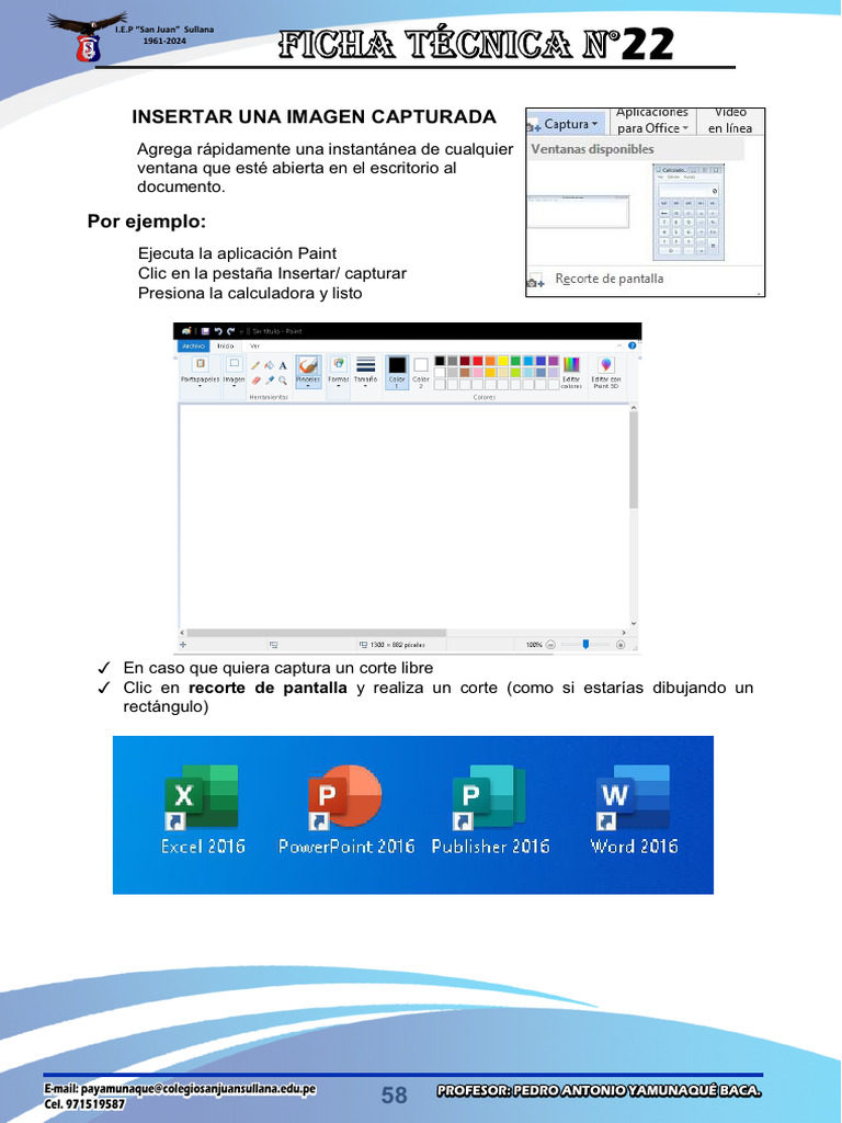 Sesion 22 Word Insertar Imagenes Captura | PDF | Software | Informática