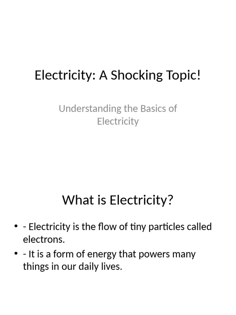 Basics of Electricity Explained | PDF