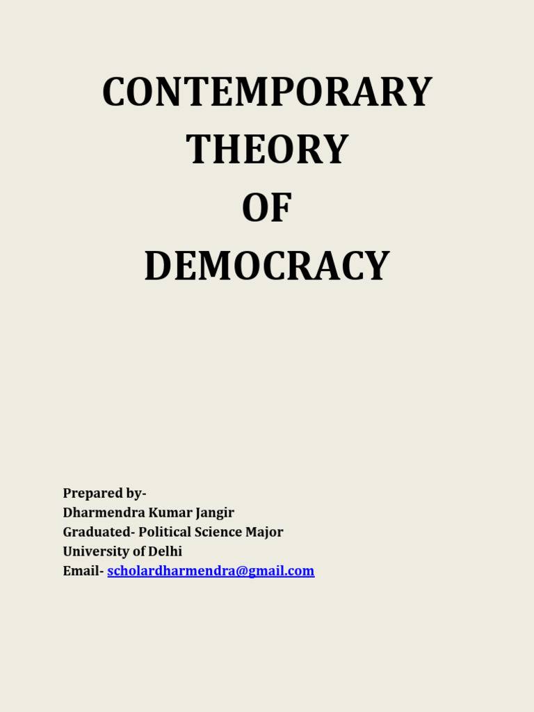 Contemporary Democracy Theories Explained | PDF | Democracy | Political ...