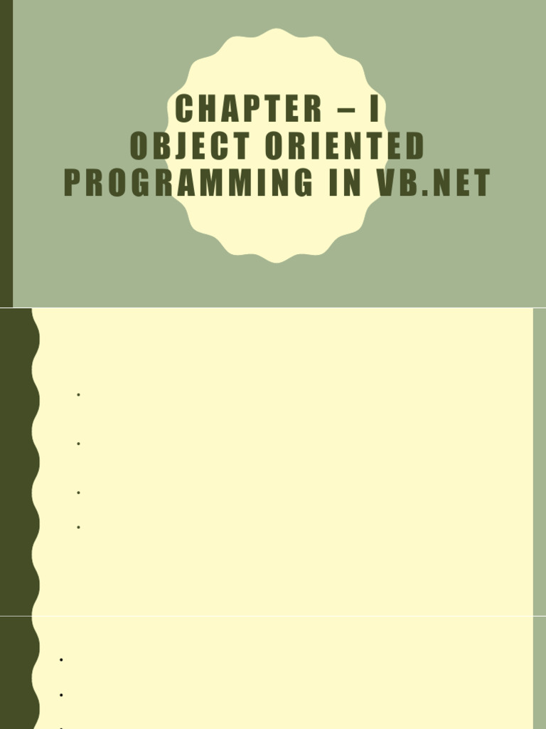 VB.NET Object-Oriented Programming Guide | PDF | Class (Computer ...