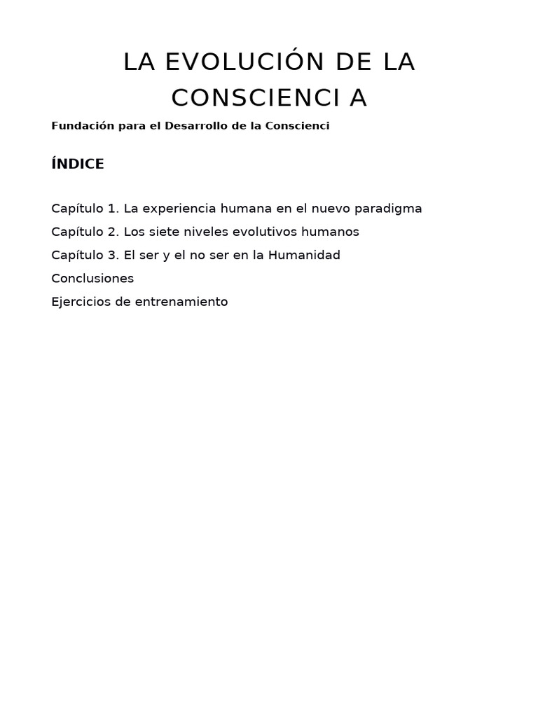 Evolución de la Consciencia Humana | PDF | Amor | Aprendizaje