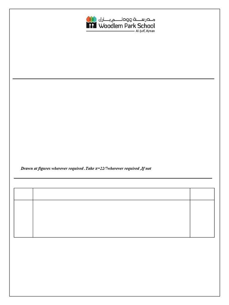 Model Question Paper Grade 9 Pdf Circle Numbers