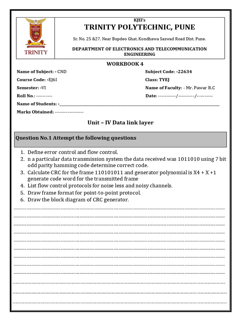 CND Subject Code 22634 Overview | PDF | Error Detection And Correction ...