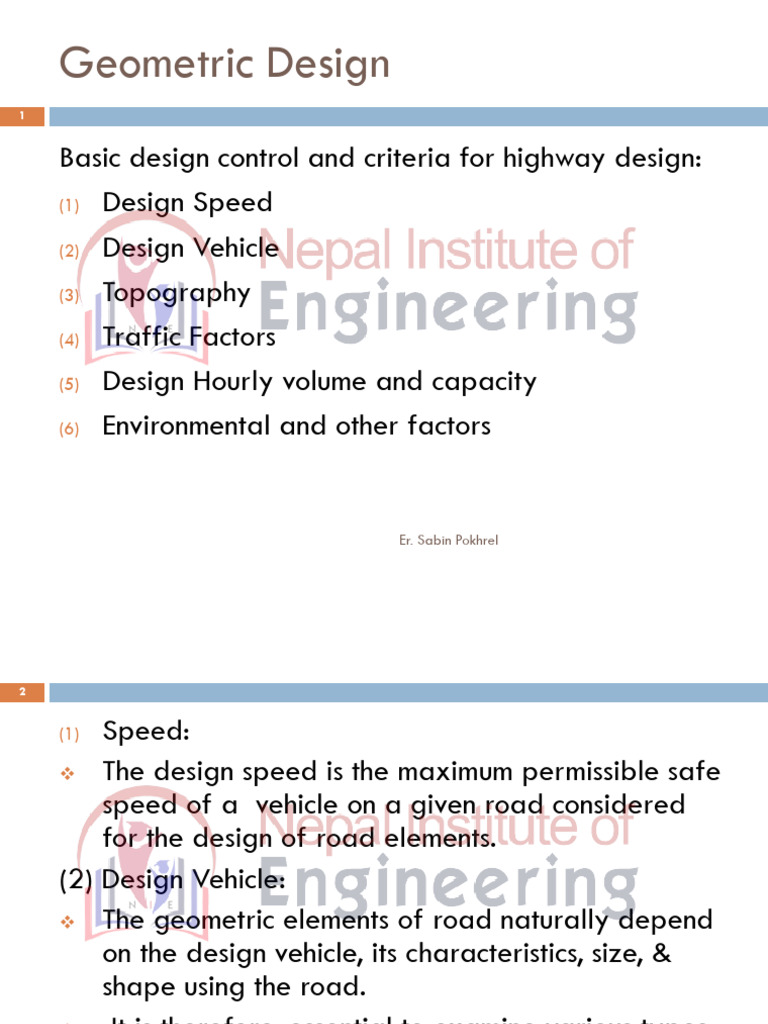 Highway Geometric Design Essentials | PDF | Lane | Road