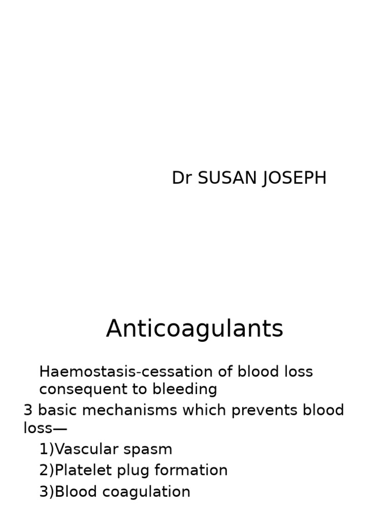 Anticoagulants 20 Mbbs 2 | PDF | Coagulation | Blood