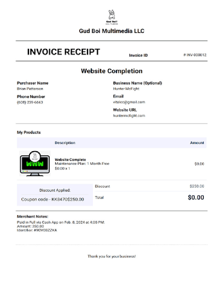 Invoice Receipt | PDF