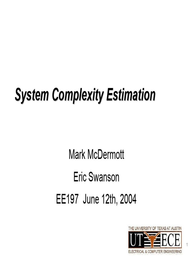 System Complexity Estimation - Lecture - 9 | PDF | Field Programmable ...