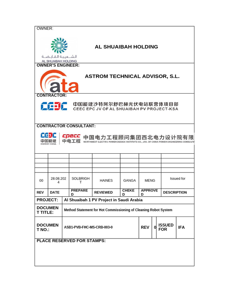 ASB1-PVB-FHC-MS-CRB-003-0 Method Statement for Hot Commissioning of ...