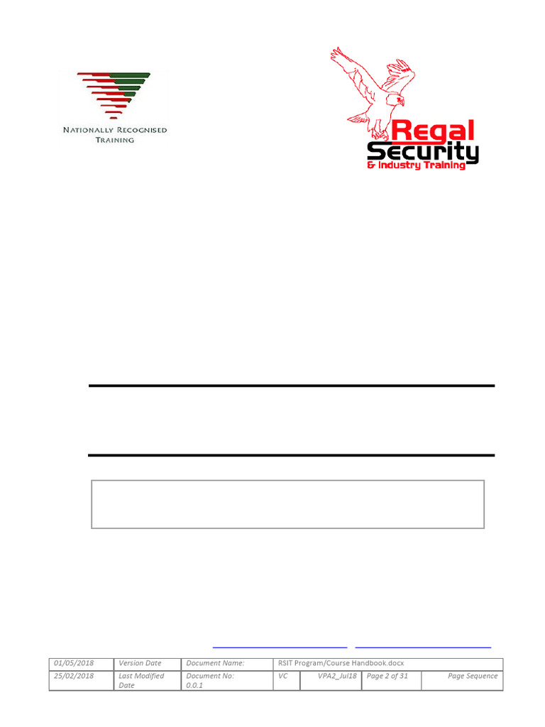 RSIT Program and Course Handbook | PDF