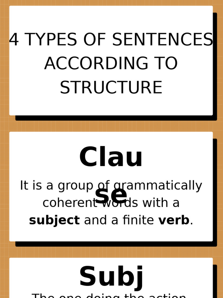 Four Types of Sentences According To Structure | PDF | Clause ...