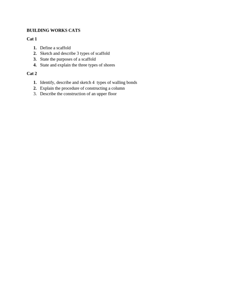 Cat Walling and Scaffold Techniques | PDF