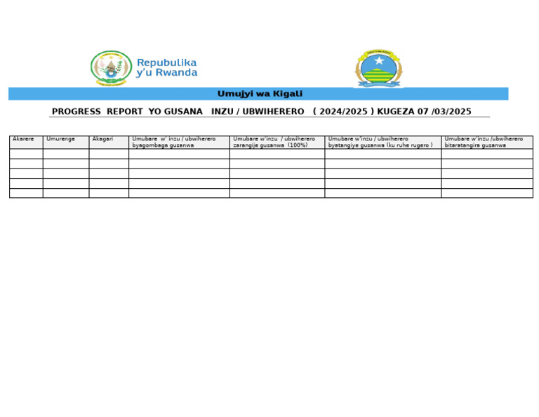 Progress Report Yo Gusana Inzu | PDF