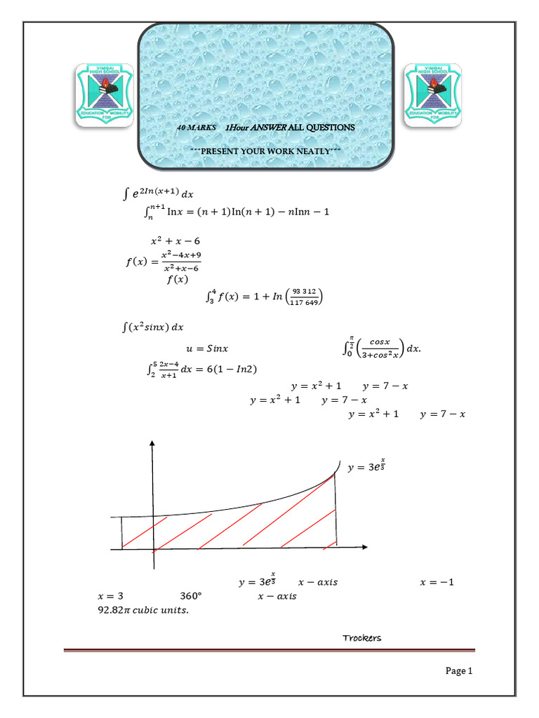 Integration Test 1 - Vimbai High School | PDF