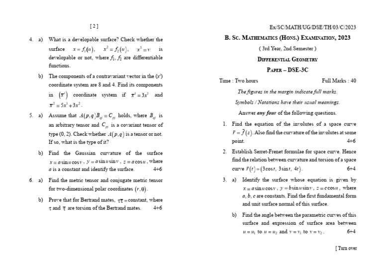 Differential Geometry | PDF | Tensor | Curvature
