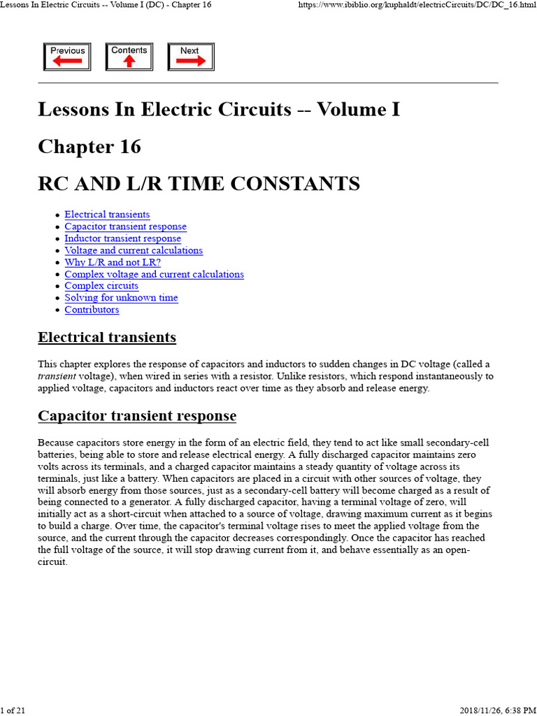 Understanding RC and L/R Time Constants | PDF | Electrical Network ...