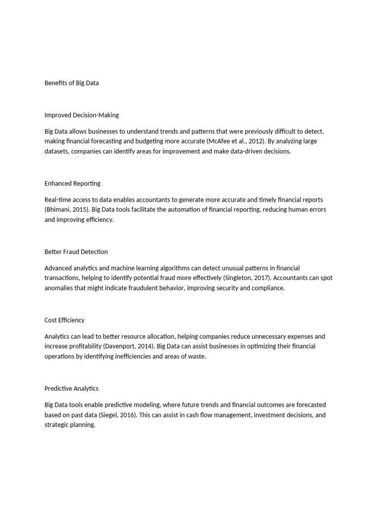 Benefits of Big Data | PDF