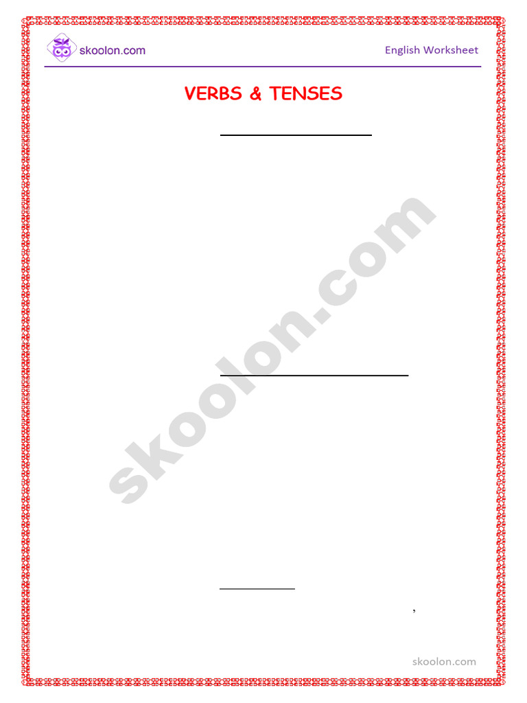 Verbs and Tenses Worksheet for Grade 4 | PDF | Linguistics | Grammar