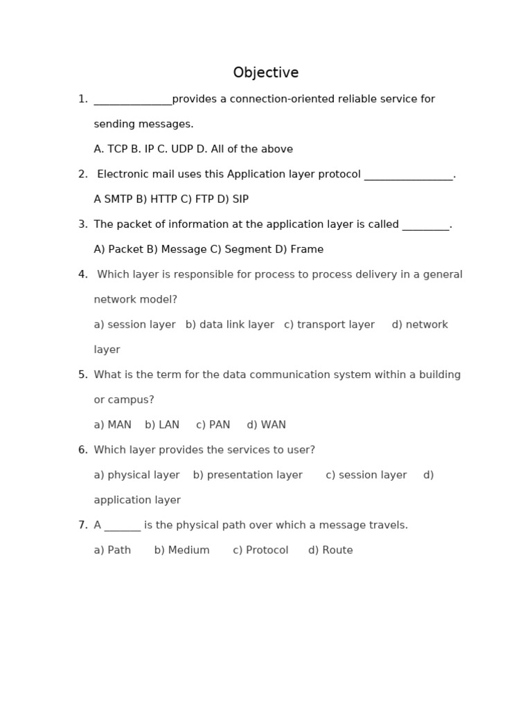 Networking Protocols Quiz Questions | PDF