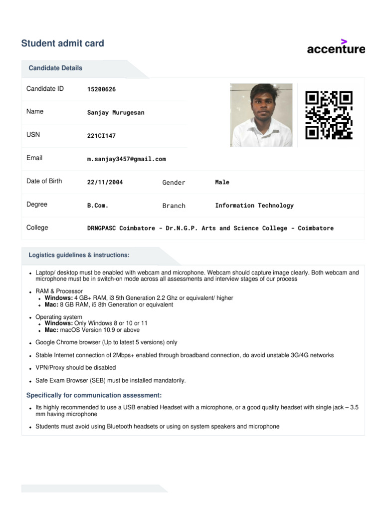 AdmissionCard 15200626 742 | PDF | Employment | Privacy
