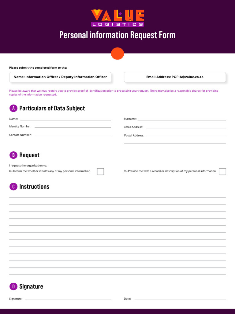 Personal Information Request Form | PDF