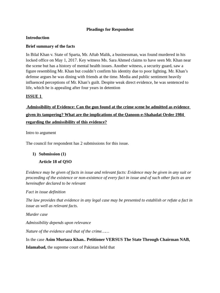 Admissibility of Evidence in Murder Case | PDF | Evidence (Law) | Witness