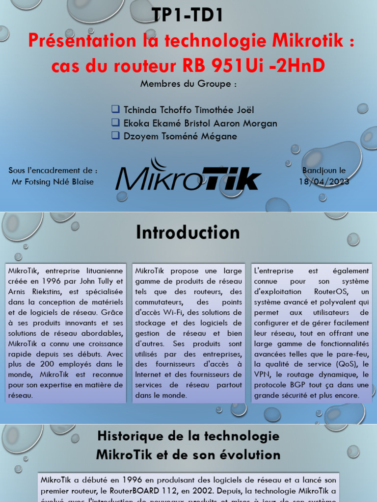 IRT - TPTD - MikroTik1 - March2024 | PDF | Adresse IP | Réseau privé ...