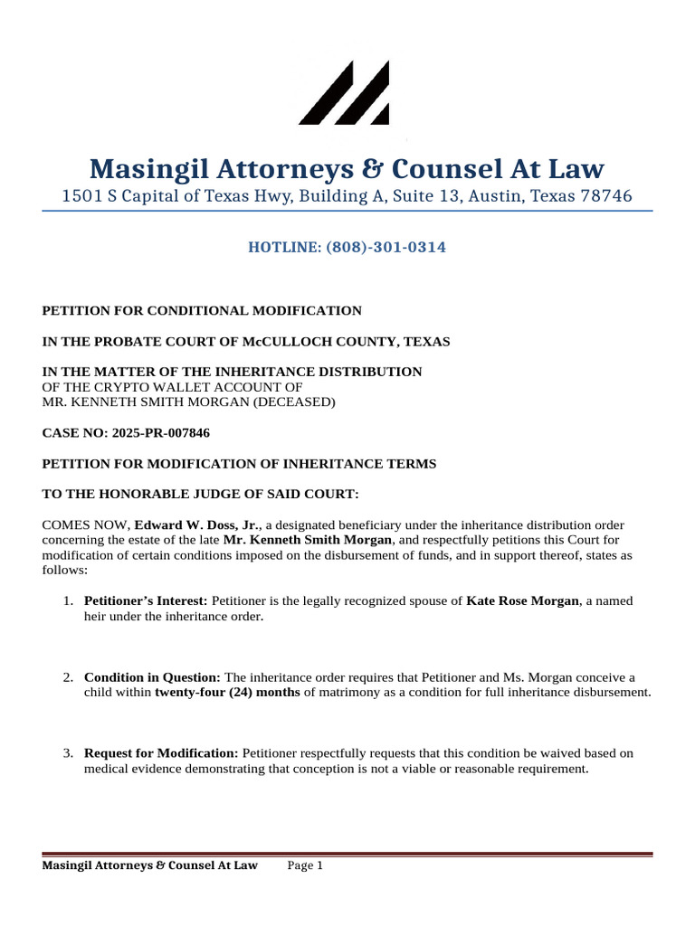 Inheritance Modification Petition Texas | PDF