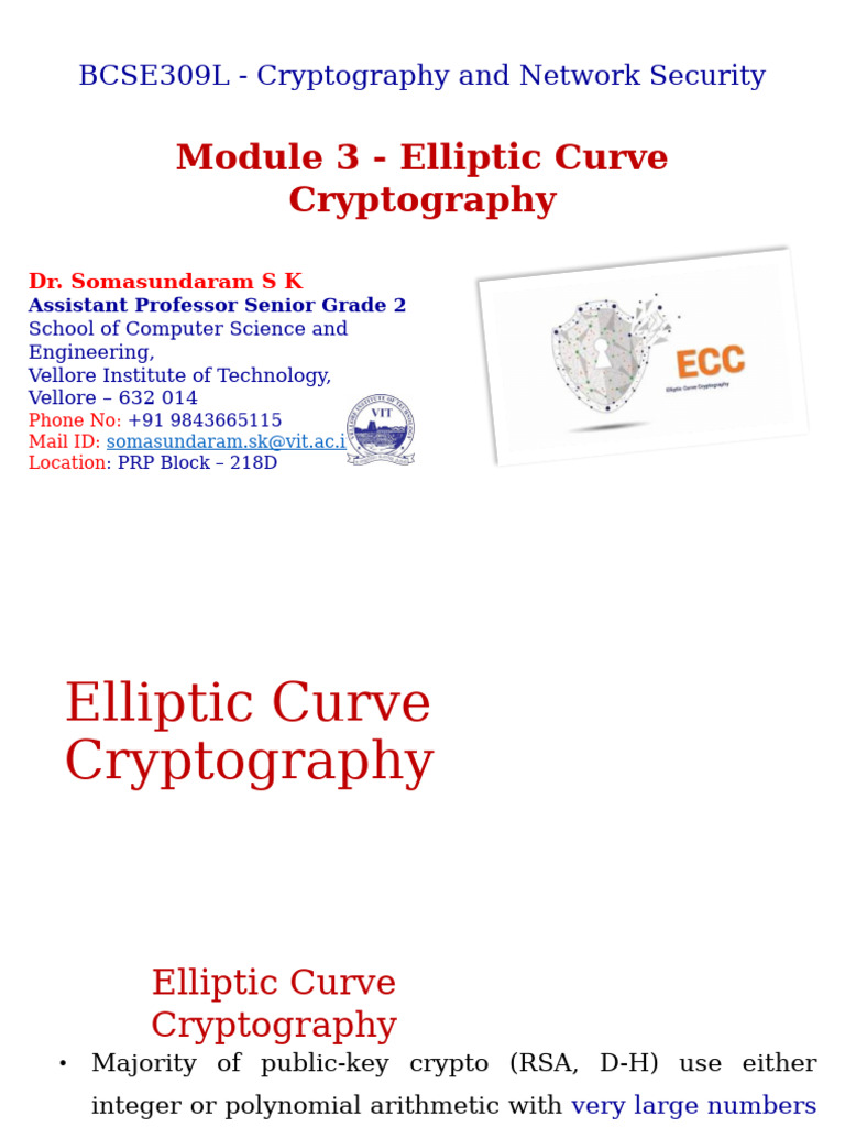 15 Elliptic Curve Cryptography 04-02-2025 | PDF | Public Key ...