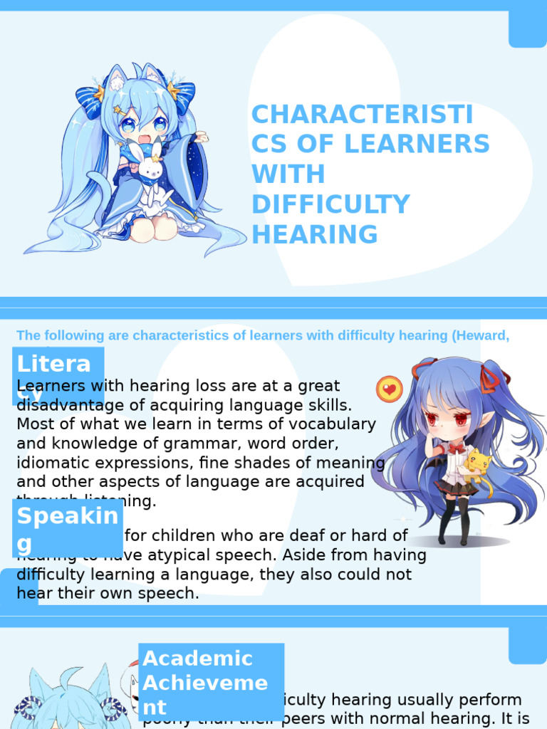 Characteristics of learners with difficulty hearing pdf hearing