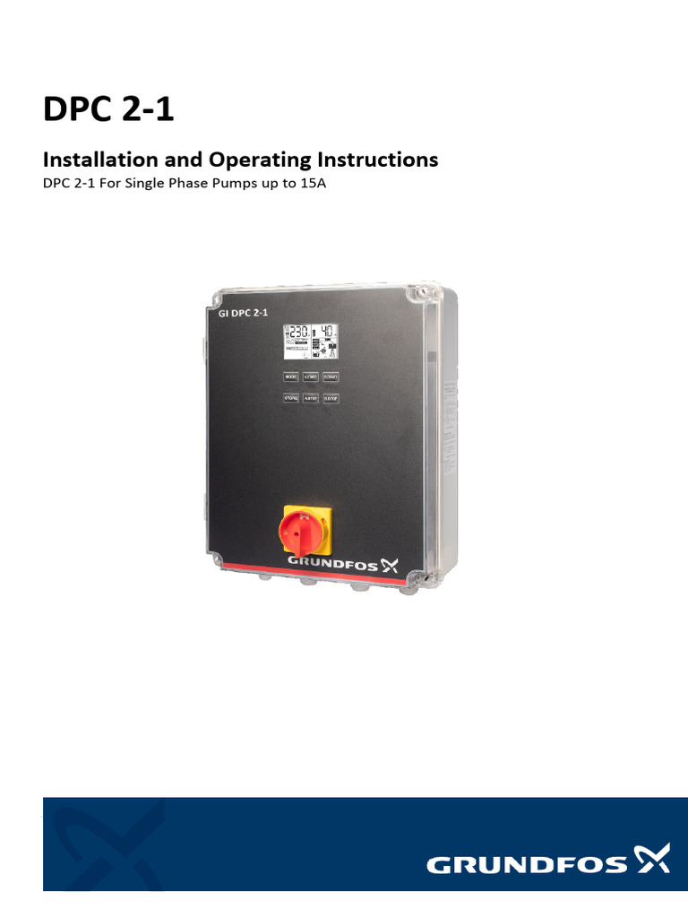 DPC 2-1 Installation & Operating Guide | PDF | Pump | Switch