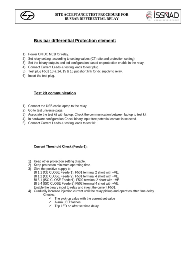 Busbar Diff | PDF | Relay | Electrical Components