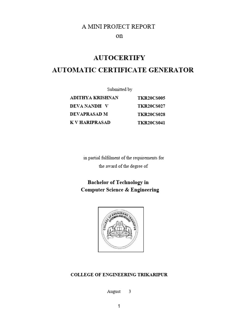 Automatic Certificate Generator Project | PDF | Html | World Wide Web