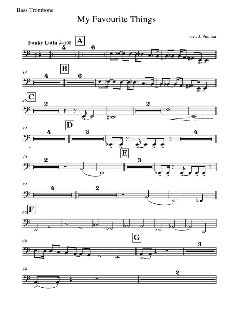 Bass Trombone Funky Latin Arrangement | PDF | Brass Instruments ...