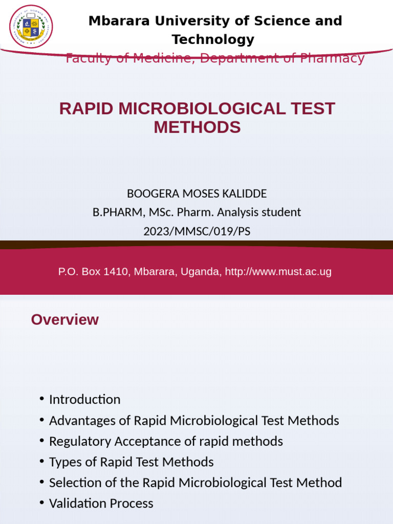 Rapid Microbiological Test Methods Guide | PDF | Polymerase Chain ...