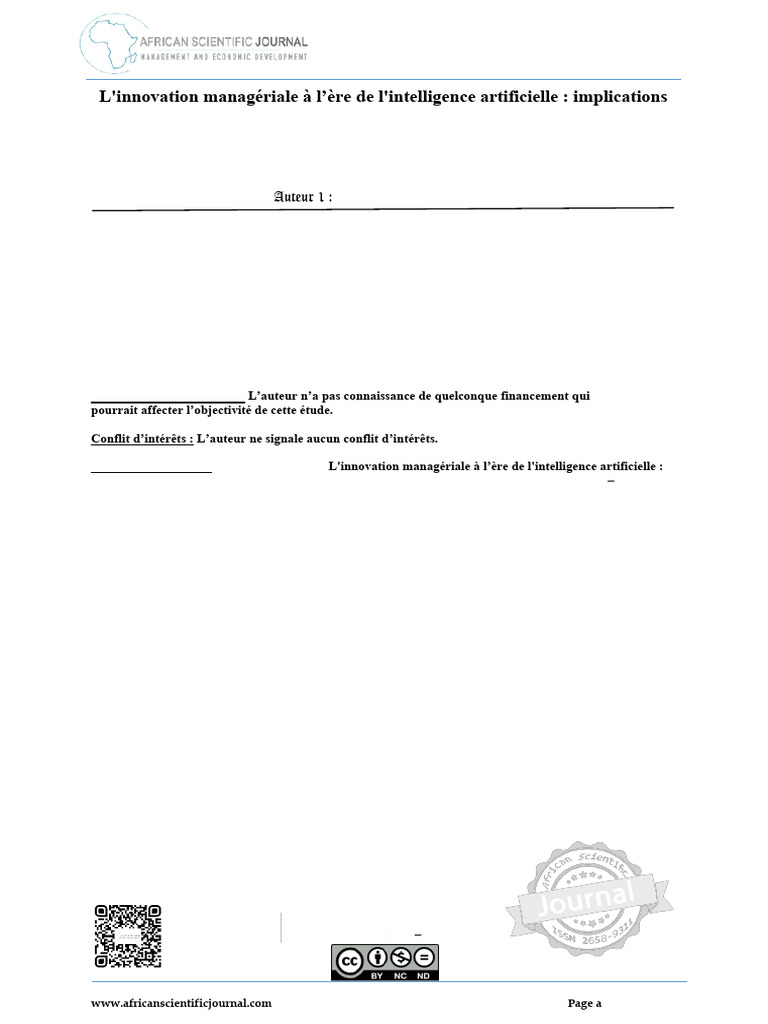 Article African Scientific Journal | PDF | Intelligence artificielle ...