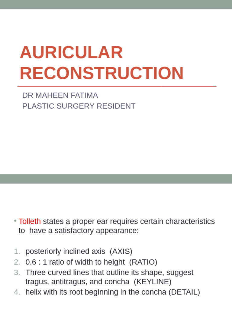 Auricular Reconstruction Techniques | PDF | Ear | Human Anatomy