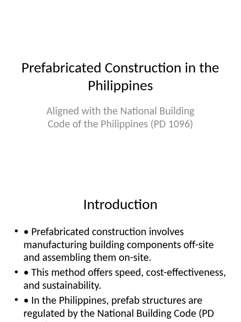 Prefabricated Construction Philippines | PDF