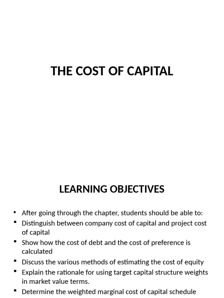 Understanding Cost of Capital Essentials | PDF | Cost Of Capital ...