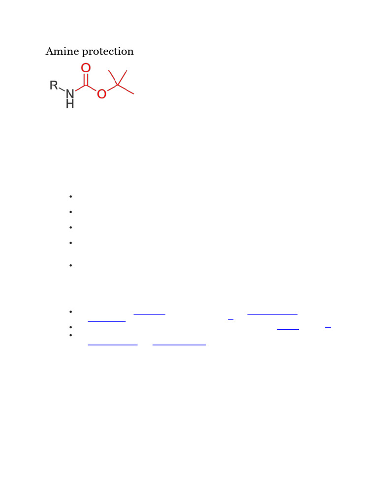 Boc Protection Methods for Amines | PDF