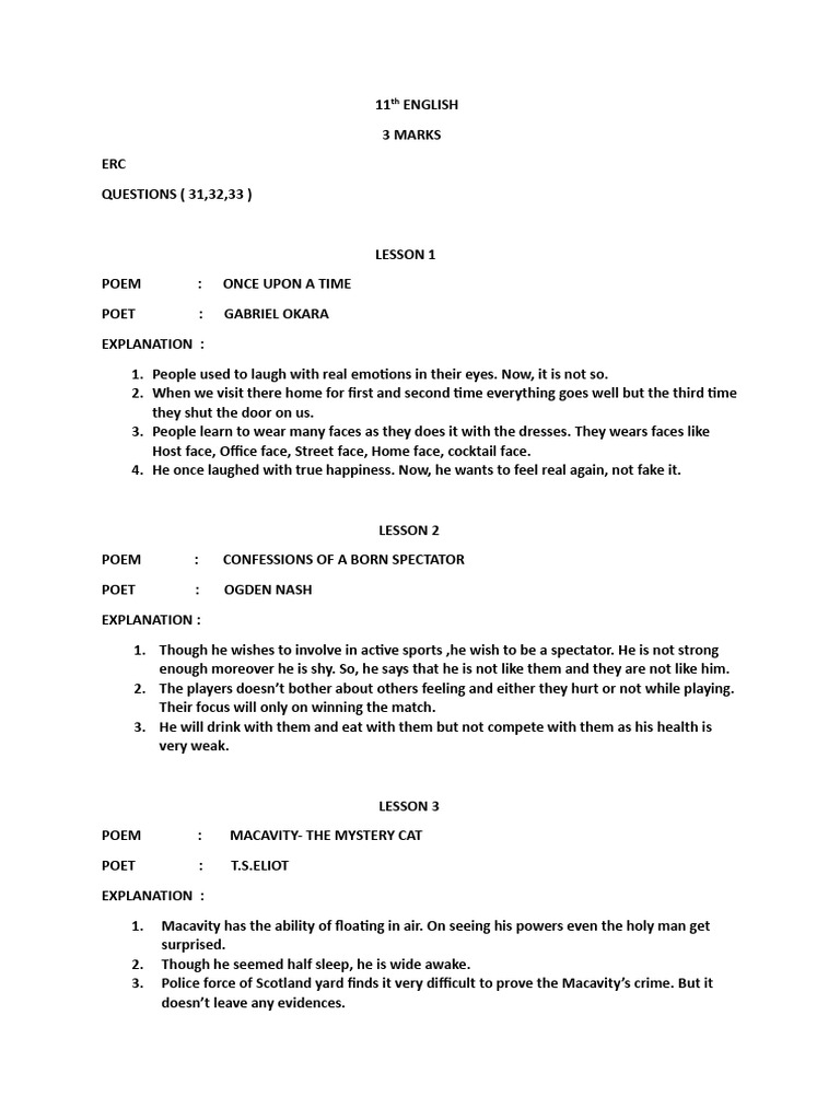 11th ENGLISH | PDF