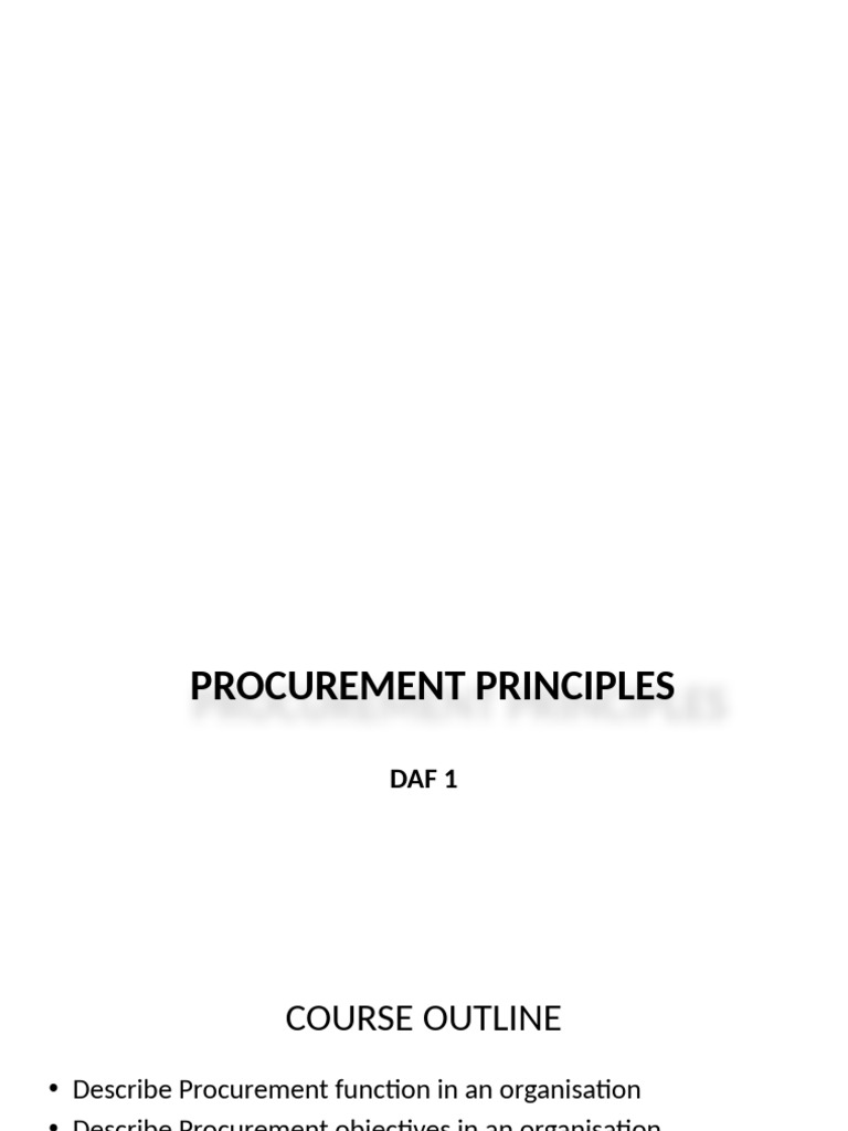 Key Procurement Principles and Practices | PDF | Procurement ...