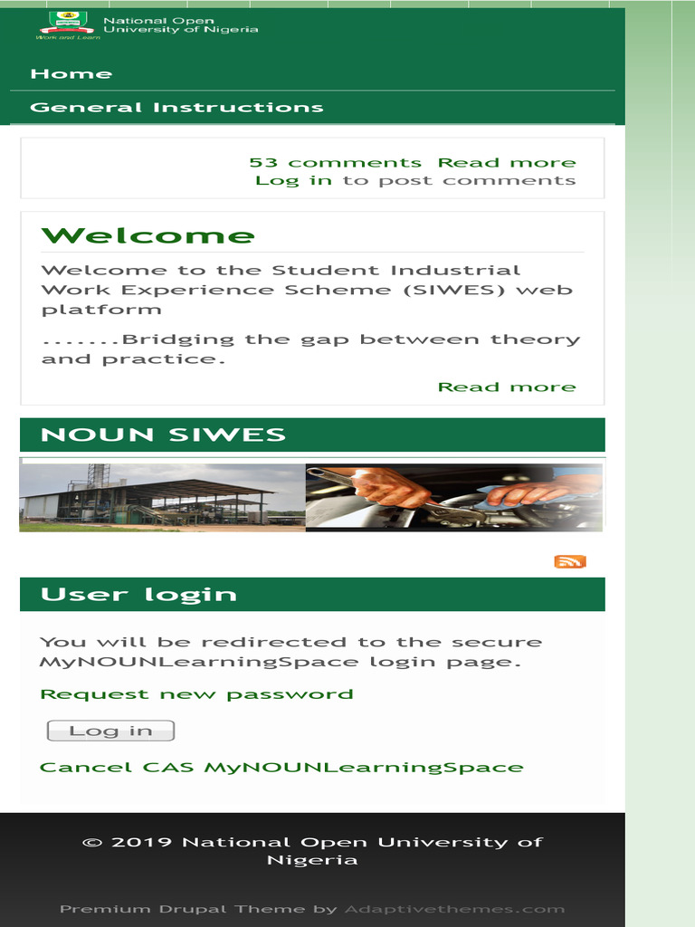 SIWES Portal Login Guide | PDF