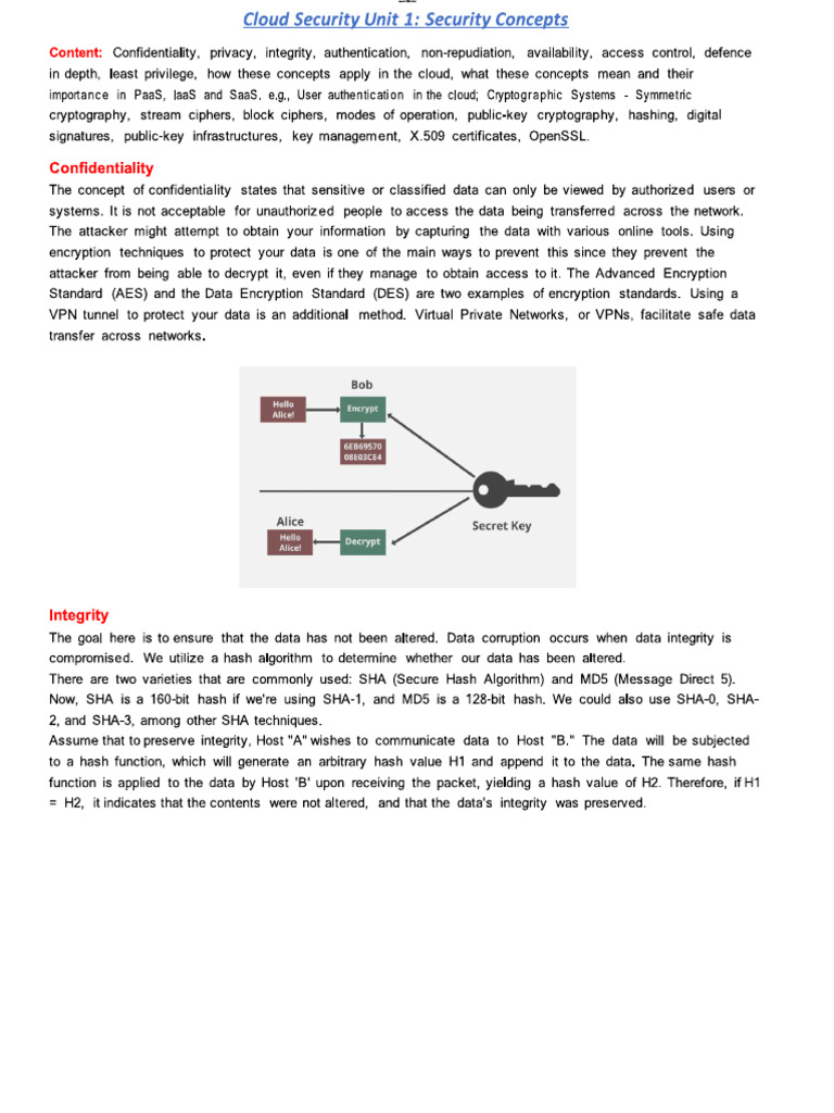 Cloud Security Lecture Notes M-I | PDF