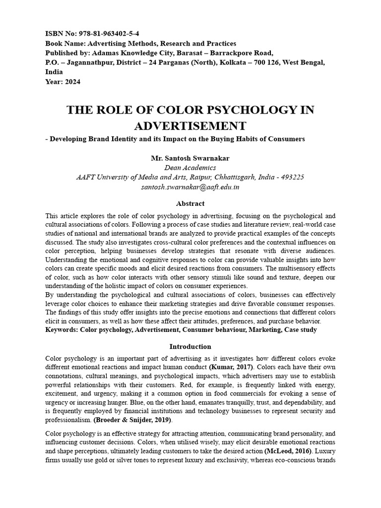 Color Psychology in Advertising Strategies | PDF | Brand | Consumer ...