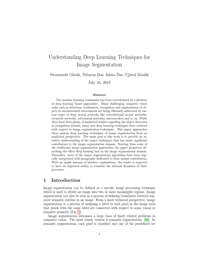 Deep Learning for Image Segmentation | PDF | Image Segmentation | Deep ...