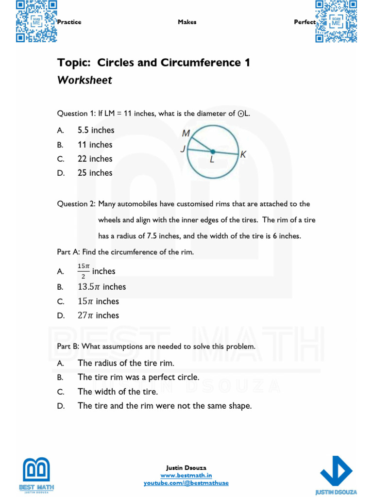 Worksheets G10Adv Module 5 Circles | PDF | Angle | Trigonometric Functions