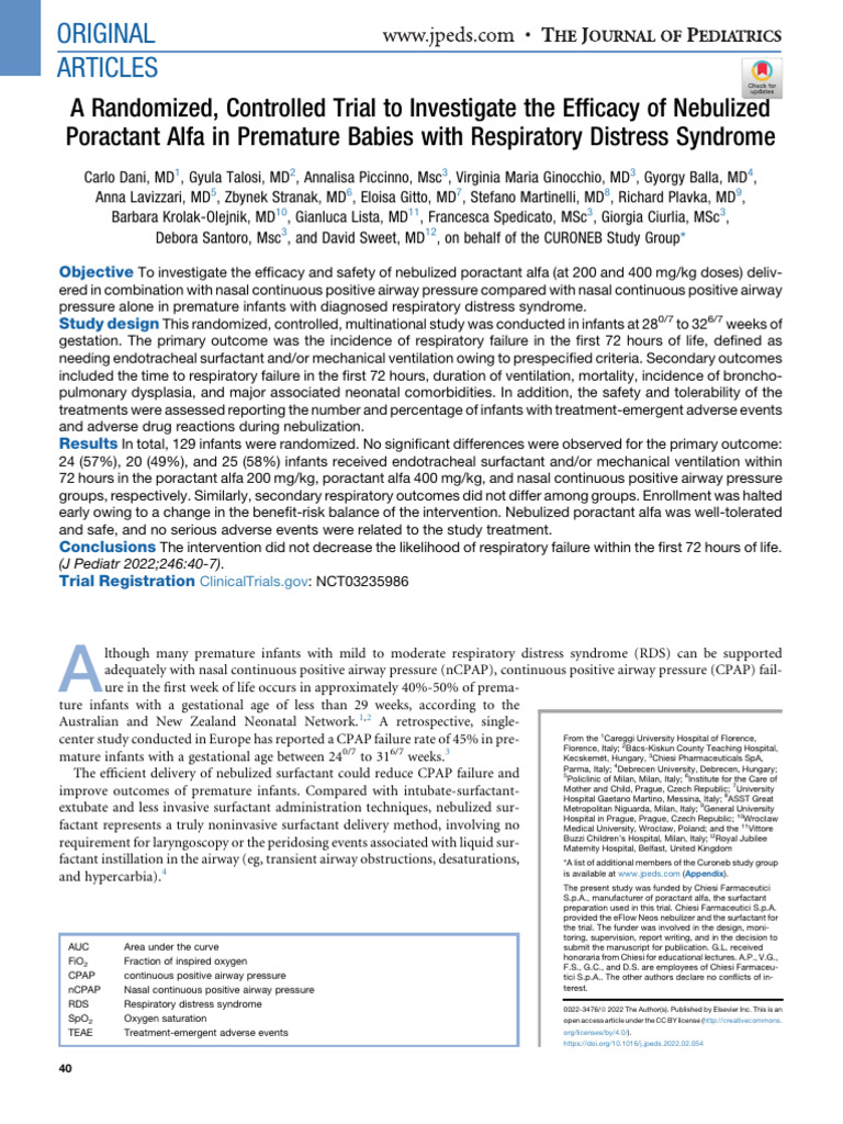 A Randomized, Controlled Trial To Investigate The Efficacy of Nebulized ...
