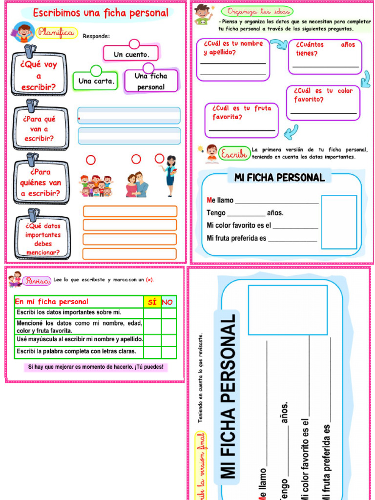 Ficha COM Escribimos Ficha Personal | PDF